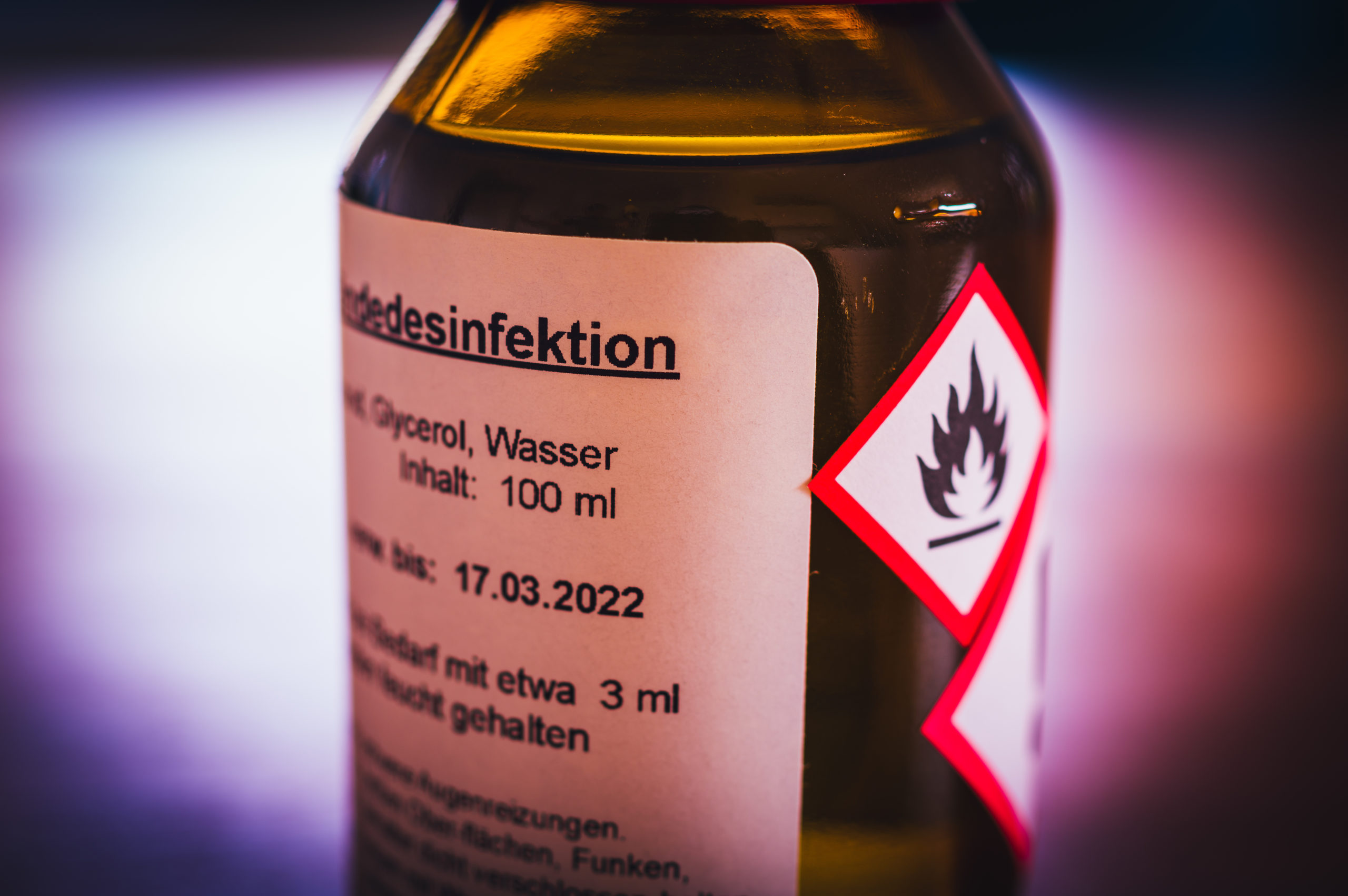 Desinfektionsmitteletiketten