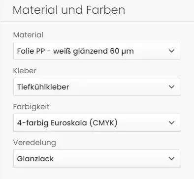 Folie mit Tiefkühlkleber
