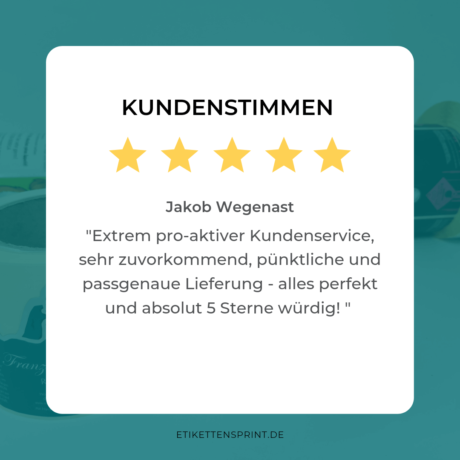 Kundenfeedback etikettensprint