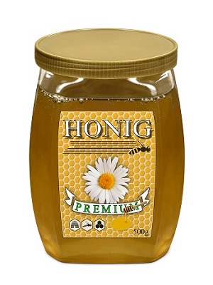 Honigetikett auf Honigglas