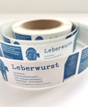 Rollenetiketten für Leberwurst